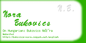 nora bukovics business card